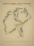 Santa Maria Golf Course map poster, Vintage style, 12×16 / 18×24
