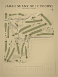 Sarah Shank Golf Course map poster, Vintage style, 12×16 / 18×24