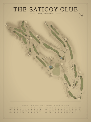 The Saticoy Club Course Map poster