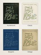 Seaview Golf Club Bay Course map poster in four styles: Architectural, Classic, Blueprint and Vintage