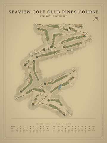Seaview Golf Club Pines Course Map poster