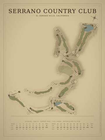 Serrano Country Club Course Map poster