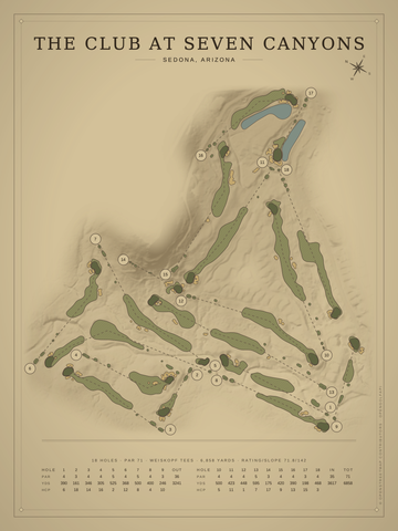 The Club At Seven Canyons Course Map poster