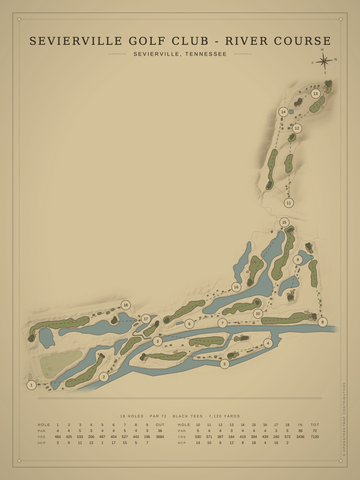Sevierville Golf Club - River Course Map poster