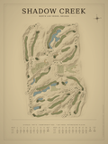 Shadow Creek course map poster, Vintage style, 12×16 / 18×24