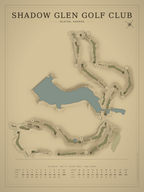 Shadow Glen Golf Club course map poster, Vintage style, 12×16 / 18×24