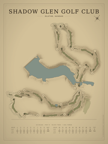 Shadow Glen Golf Club Course Map poster