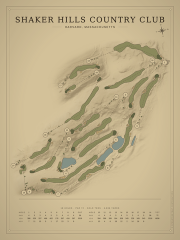 Shaker Hills Country Club Course Map poster