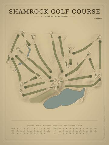 Shamrock Golf Course Map poster