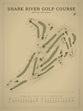 Shark River Golf Course map poster, Vintage style, 12×16 / 18×24