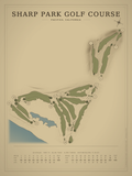 Sharp Park Golf Course map poster, Vintage style, 12×16 / 18×24