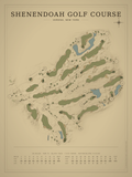 Shenendoah Golf Course map poster, Vintage style, 12×16 / 18×24