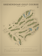 Shenendoah Golf Course map poster, Vintage style, 12×16 / 18×24