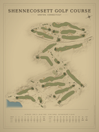 Shennecossett Golf Course map poster, Vintage style, 12×16 / 18×24