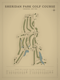 Sheridan Park Golf Course map poster, Vintage style, 12×16 / 18×24