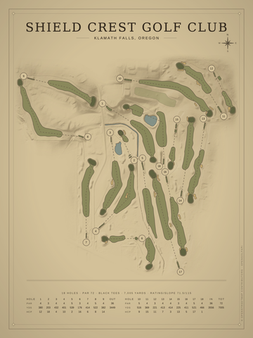 Shield Crest Golf Club Course Map poster