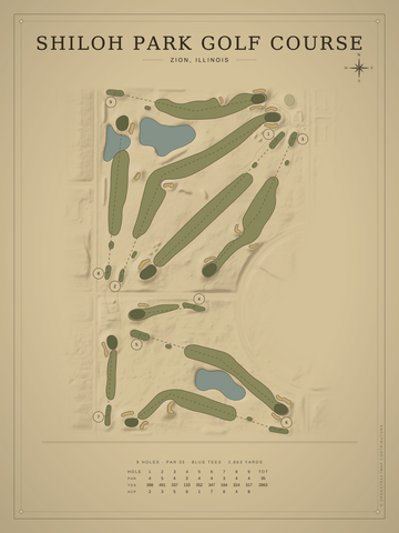 Shiloh Park Golf Course Map poster