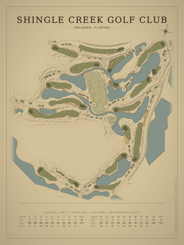 Shingle Creek Golf Club Course Map poster