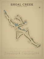 Shoal Creek course map poster, Vintage style, 12×16 / 18×24