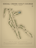 Shoal Creek Golf Course map poster, Vintage style, 12×16 / 18×24