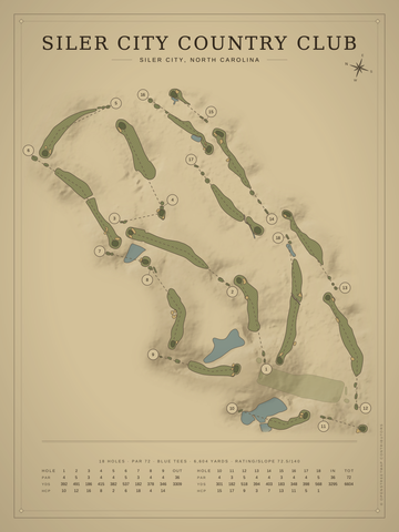 Siler City Country Club Course Map poster