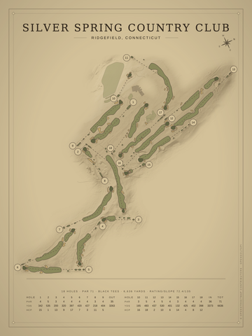 Silver Spring Country Club Course Map poster