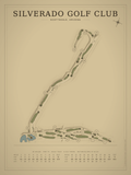 Silverado Golf Club course map poster, Vintage style, 12×16 / 18×24