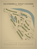 Silverbell Golf Course map poster, Vintage style, 12×16 / 18×24