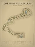 Simi Hills Golf Course map poster, Vintage style, 12×16 / 18×24