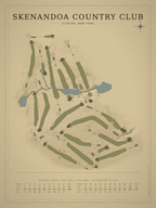 Skenandoa Country Club course map poster, Vintage style, 12×16 / 18×24