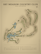 Sky Meadow Country Club course map poster, Vintage style, 12×16 / 18×24