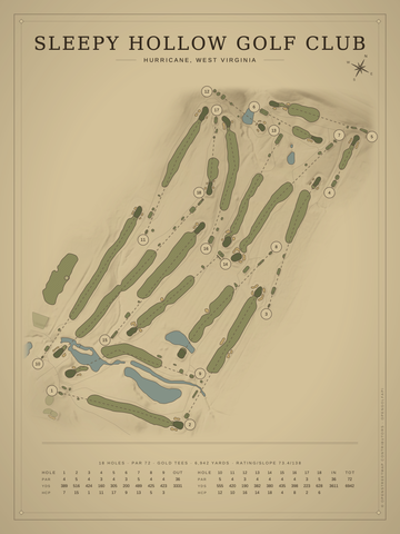 Sleepy Hollow Golf Club Course Map poster