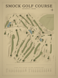 Smock Golf Course map poster, Vintage style, 12×16 / 18×24