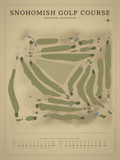 Snohomish Golf Course map poster, Vintage style, 12×16 / 18×24