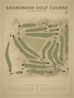 Snohomish Golf Course map poster, Vintage style, 12×16 / 18×24