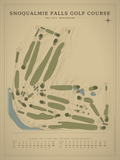 Snoqualmie Falls Golf Course map poster, Vintage style, 12×16 / 18×24