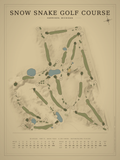 Snow Snake Golf Course map poster, Vintage style, 12×16 / 18×24