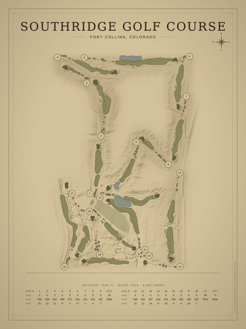 Southridge Golf Course Map poster