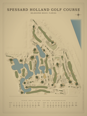 Spessard Holland Golf Course Map poster