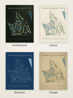 Spessard Holland Golf Course map poster in four styles: Architectural, Classic, Blueprint and Vintage