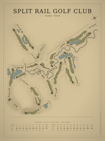 Split Rail Golf Club Course Map poster