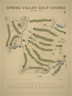Spring Valley Golf Course map poster, Vintage style, 12×16 / 18×24