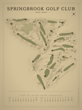 Springbrook Golf Club course map poster, Vintage style, 12×16 / 18×24