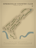 Springville Country Club course map poster, Vintage style, 12×16 / 18×24