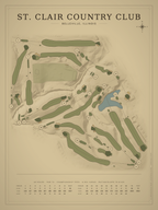 St. Clair Country Club course map poster, Vintage style, 12×16 / 18×24