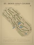 St. Denis Golf Course map poster, Vintage style, 12×16 / 18×24