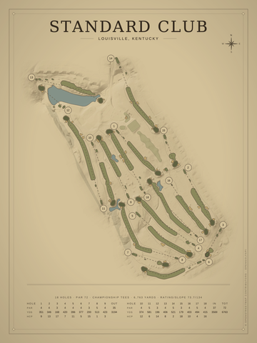 Standard Club Course Map poster
