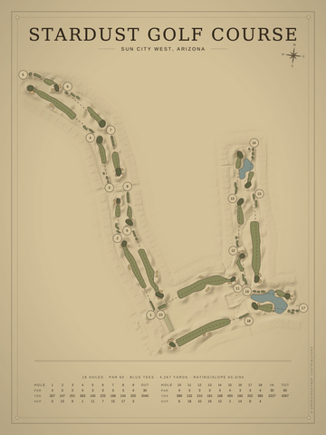 Stardust Golf Course Map poster