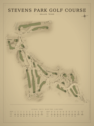 Stevens Park Golf Course Map poster