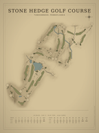 Stone Hedge Golf Course map poster, Vintage style, 12×16 / 18×24